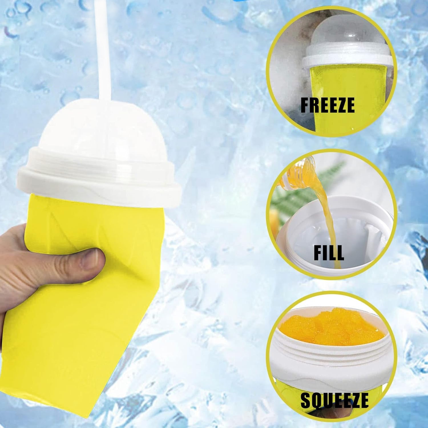 Smoothies Maker Cup Magic Quick Frozen Smoothies Cup Cooling Cup Double Layer Squeeze Cup Slushy Maker (1 Pc) Smoothies Maker Cup Magic Quick Frozen Smoothies Cup Cooling Cup Double Layer Squeeze Cup Slushy Maker (1 Pc)